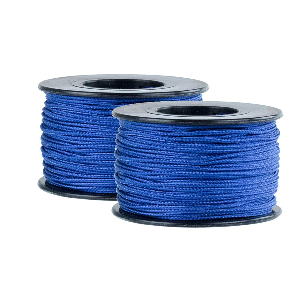 Micro Cord – 125 Foot Spool of 1.18 Millimeter 100 Pound Minimum Break Strength Paracord (2 Pack, Royal Blue)