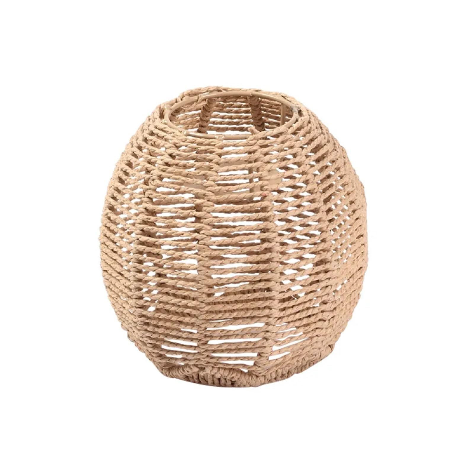 Light Shade Simulated Rattan Light Fixture Vintage Chandelier Lamp Shade Handmade Woven Lamp Shade for Living Room Bedroom Hotel Restaurant(Oval 15 * 14cm)
