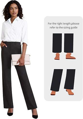 JEKAOYI Womens Dress Pants Stretchy Work Pants High Waisted Business Trousers Pull On Casual Slacks with Pockets
