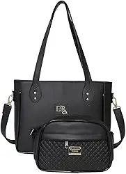 Bolsa Feminina em Couro Ecológico | Media com Alça Transversal + Pequena Multifuncional | kit 2 Moderno e Versátil para Dia a Dia