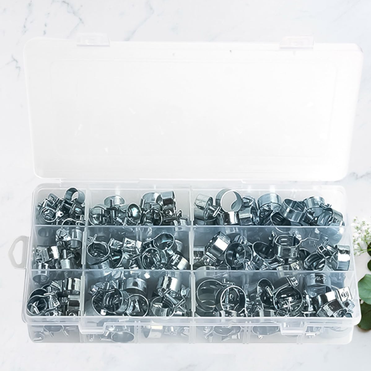 135 Pièces Collier de Serrage Métallique Lot en Métal Zingué