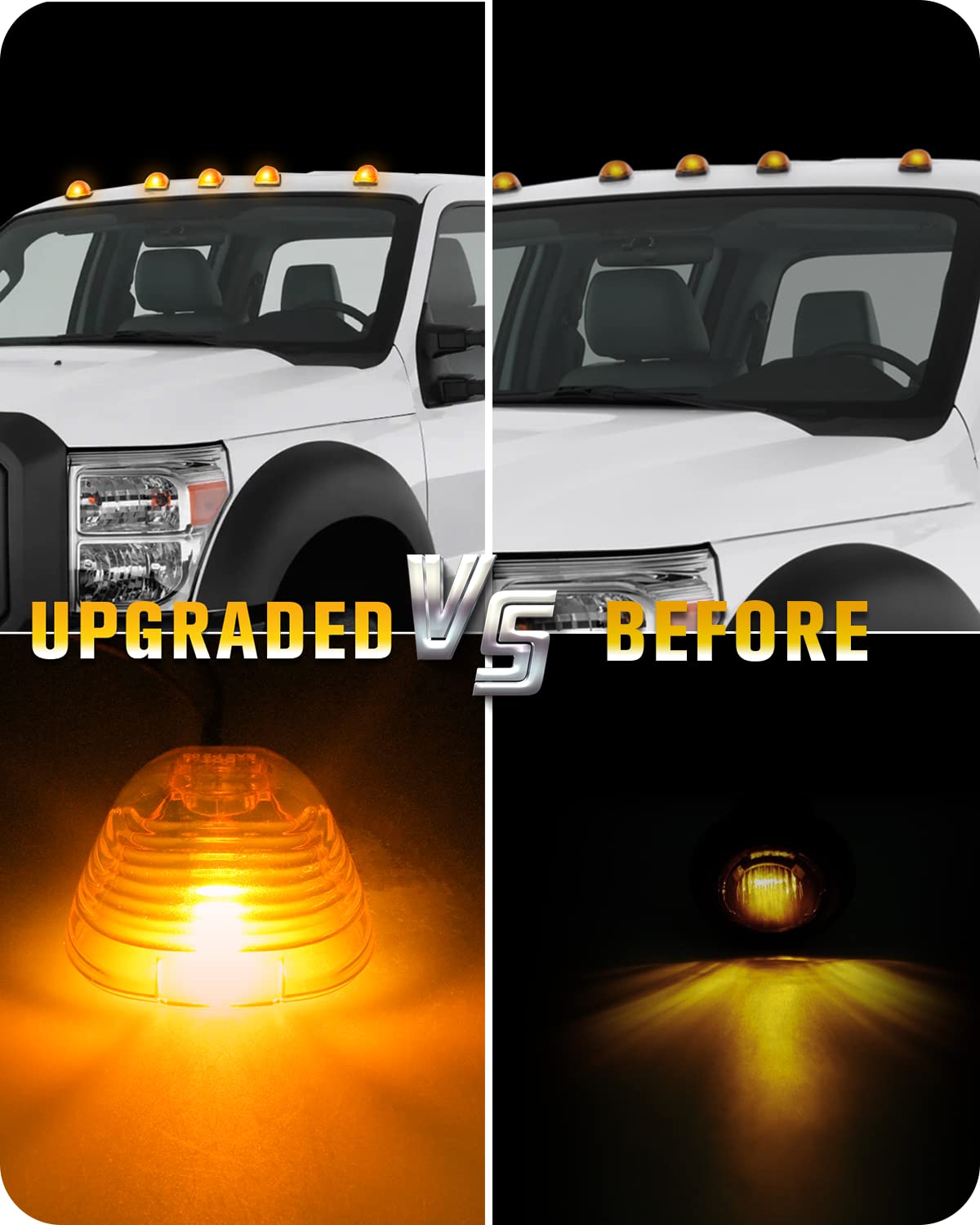 5PCS TOP CAB MARKER ROOF LIGHTS AMBER LED FOR FORD F-250 F-350 F-450 F-550 F-650 - View #6
