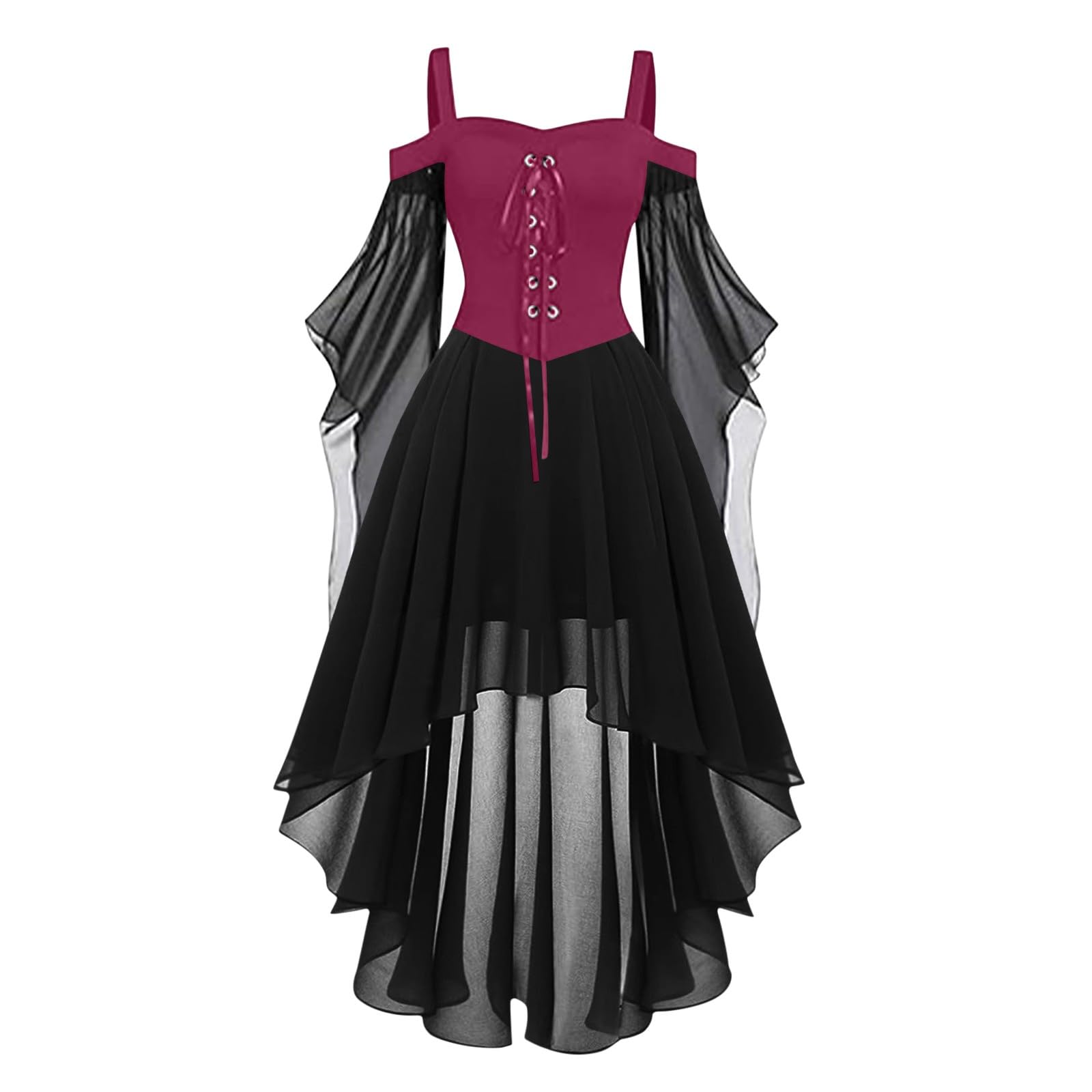 Halloween Costumes Victorian Witch Gothic Skeleton Plus Size Dresses Medieval Costume Ladies Evening Party Halloween Dress for Women Prom Cocktail Swing Vintage Elegant
