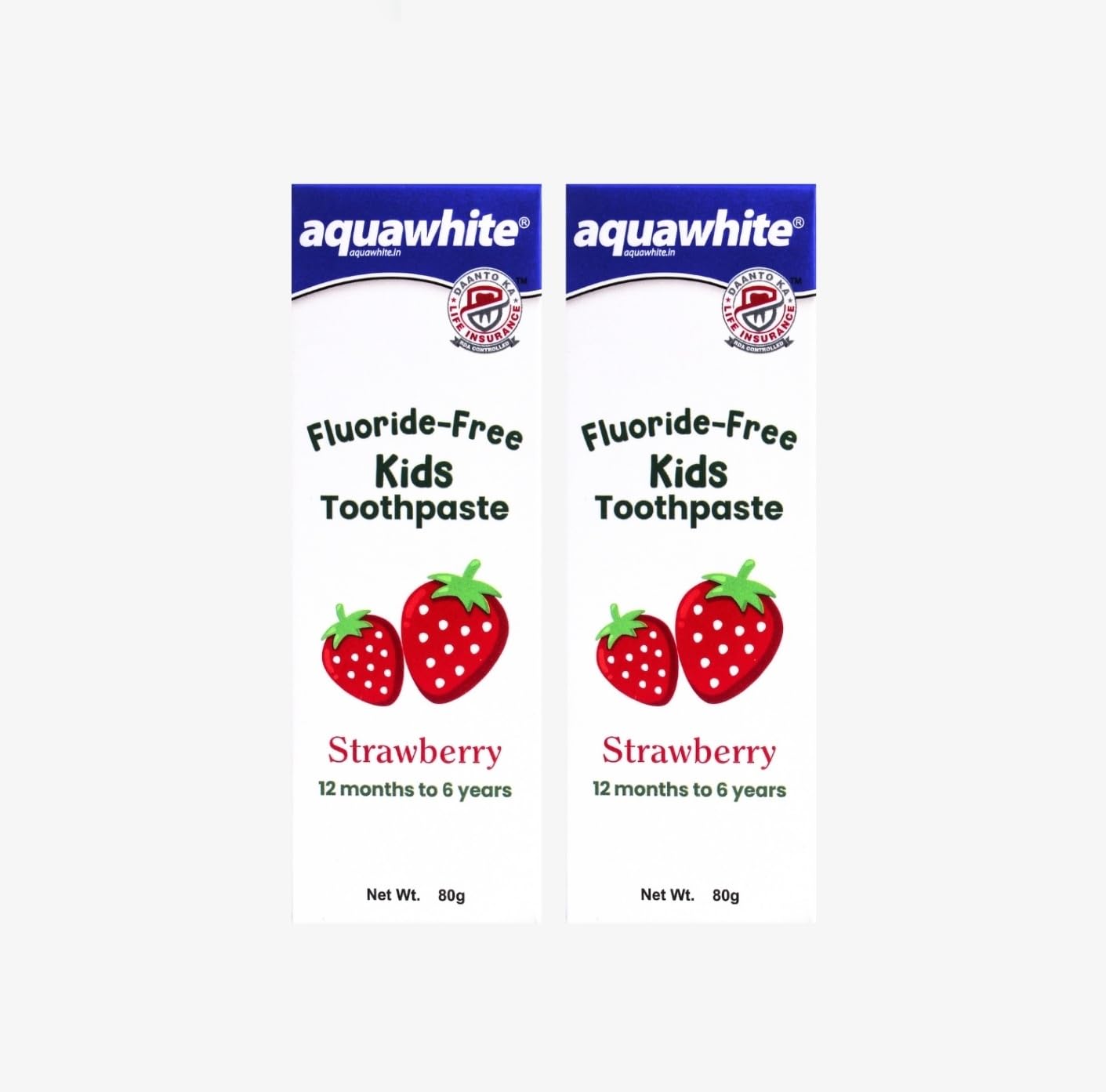 Aquawhite Strawberry toothpaste for kids, Pack of 2-image-0