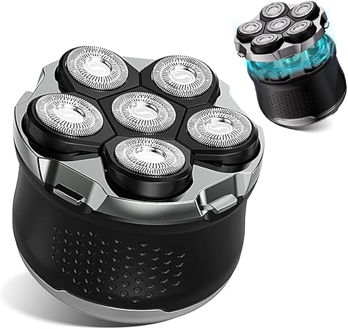 Maquinilla de afeitar eléctrica para hombres, afeitadora de cabeza para hombres calvos, kit de aseo para hombres calvos, afeitadoras rotativas en