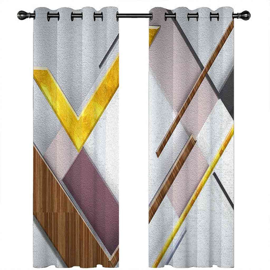 Leeva Tende Oscuranti A Pannelli Geometrici 132x244 Cm (2 Pezzi) - Tessuto 100% Poliestere, Efficienza Energetica - 2