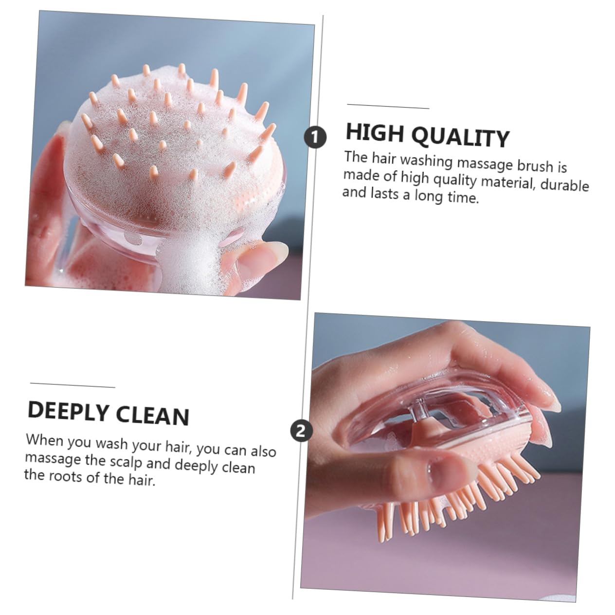 FOYTOKI Scalp Scrubber Massager Brush 4pcs Silicone Hair Comb Hair Bath Head Scalp Massage Tool Random Color