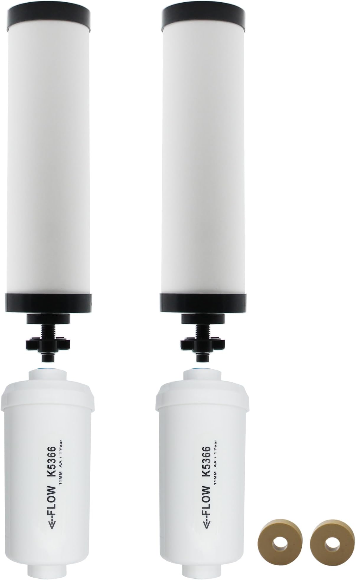 Water Filter Replacement Parts for Berkeyยฎ BB9-2 Black Purification Elements & PF-2 Fluoride Filters - 4 Pack