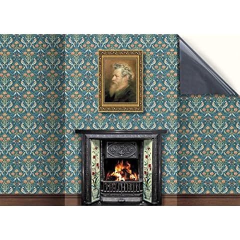 Stick & Go Repositionable Self Adhesive Dolls House Wallpaper 1:12 Scale (1 Sheet) - Feature Wall / William Morris Parlour - No. 177 Cover