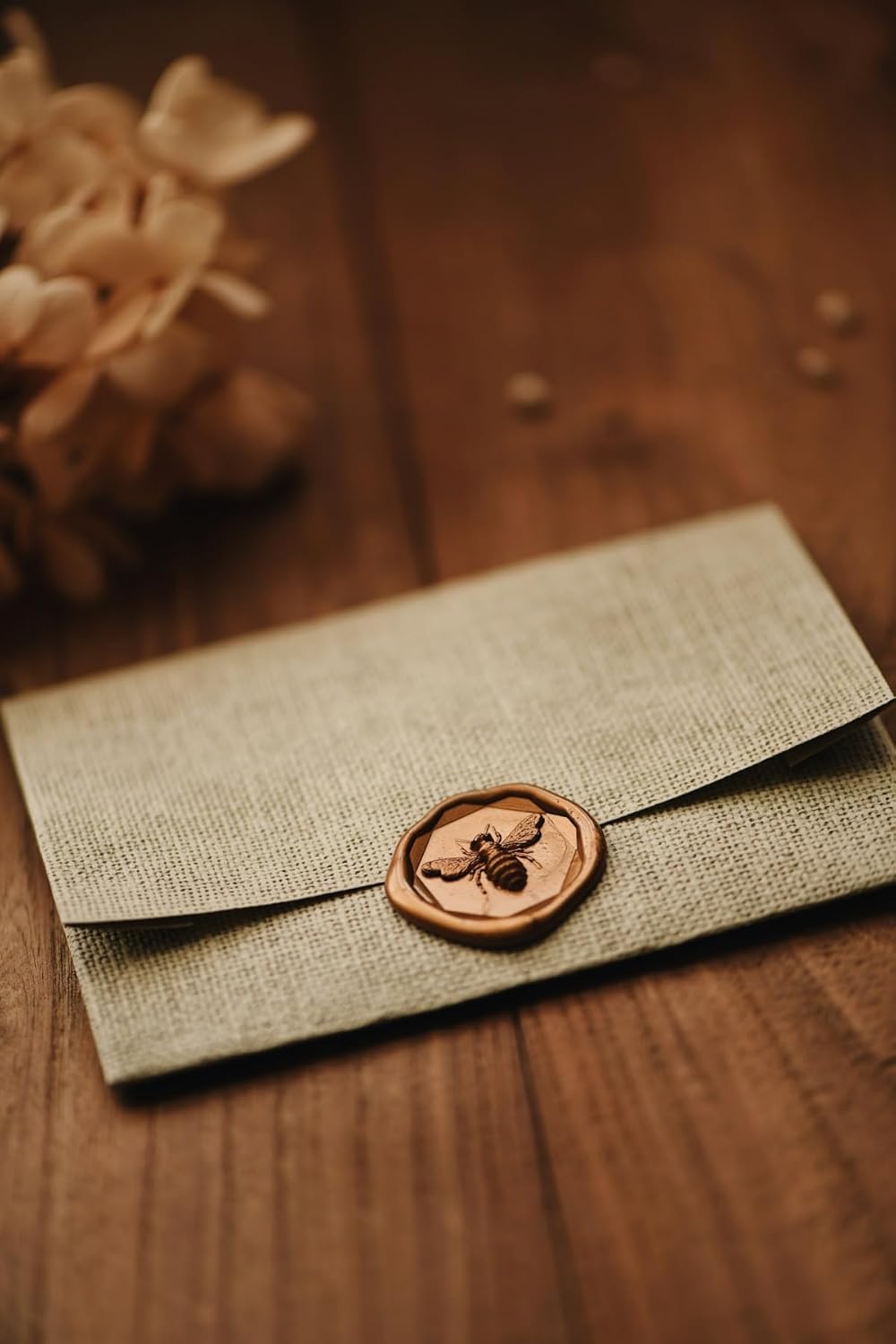 3D Bee Honeycomb Wax Seal Stamp - for Wedding Invitations, Cards, Gift Wrapping, Branding, Art Craft Project