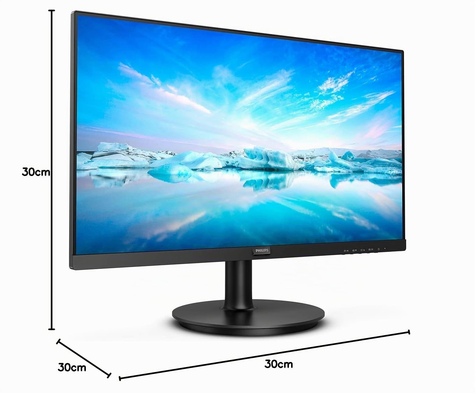 Philips 221V8LD - Monitor FHD da 22", 75 Hz, 4 ms, VA, Adaptive SYNC, Flickerfree (1920 x 1080, 250 CD/m², VGA/HDMI/DVI)