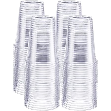 Comfy Package [100 Pack - 16 oz.] Clear PET Plastic Cups