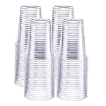 GUSTO [16 oz. - 100 Pack] Crystal PET Clear Plastic Cups for Party - Ideal for Cold Beverages, Smoothies, and Parties-(Formerly Comfy Package)