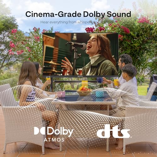 Image of SYLVOX 65'' Full Sun Outdoor TV, 2,000-Nit 4K UHD Anti-Glare, IP56 Weatherproof, Premium Ultra-Narrow Bezel, Smart Google TV, All-Metal Durable for Poolside & Uncovered Areas (Frameless Pro, 2026)