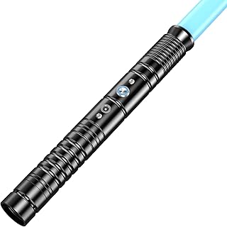 Lightsaber, Metal Hilt RGB 12 Color 3 Sound Mode Changeable Light Saber for Kids Teen, FX Dueling Light Sabers for Birthday Valentine's Day Gifts, Light Sword 1 Pack (Black)