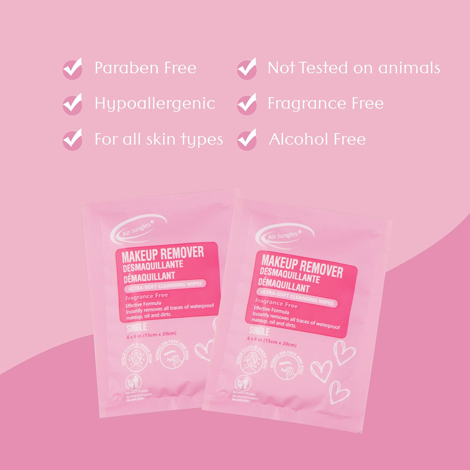 Toallitas removedoras de maquillaje, 250 unidades a granel, envueltas individualmente, toallas faciales extra grandes de 6 x 8 pulgadas, sin fragancia, sin alcohol, eliminan el maquillaje 7