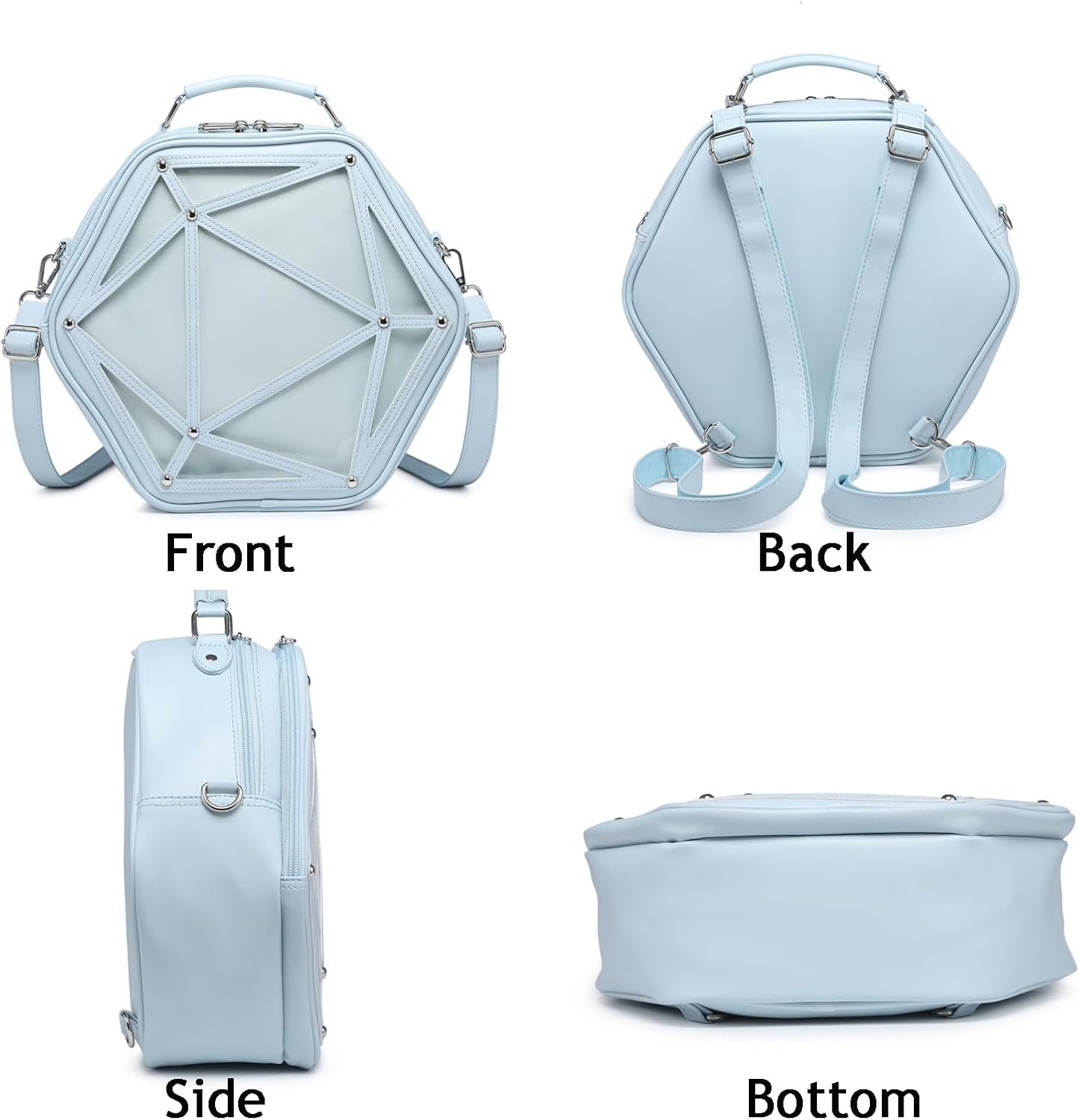 CHERRY SAUCE Star Ita Bag PU Crossbody Shoulder Bag Backpack Multi-Purpose Pins Display - Image 4