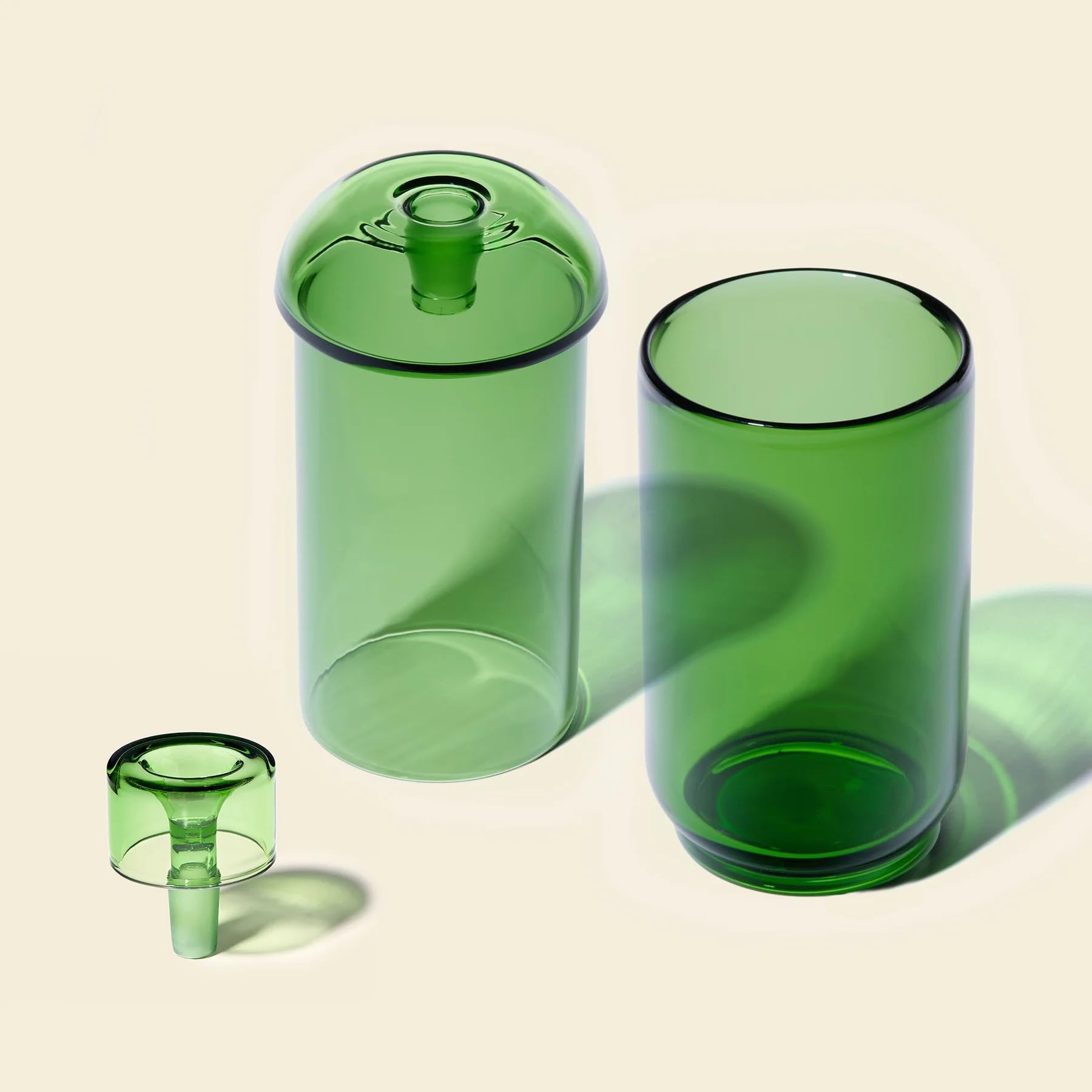 NWTN Home Vesper Gravity Bong | Vintage Glasbong Wasserpfeife aus Borosilikatglas zum Rauchen mit 14 mm Kopf, Glas-Wasserpfeife für den Tisch (Emerald)