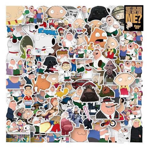Family Guy - Pegatinas troqueladas con acabado de vinilo para portátiles, teléfonos, consolas, paredes, maletas para equipaje, libros (50 pegatinas)