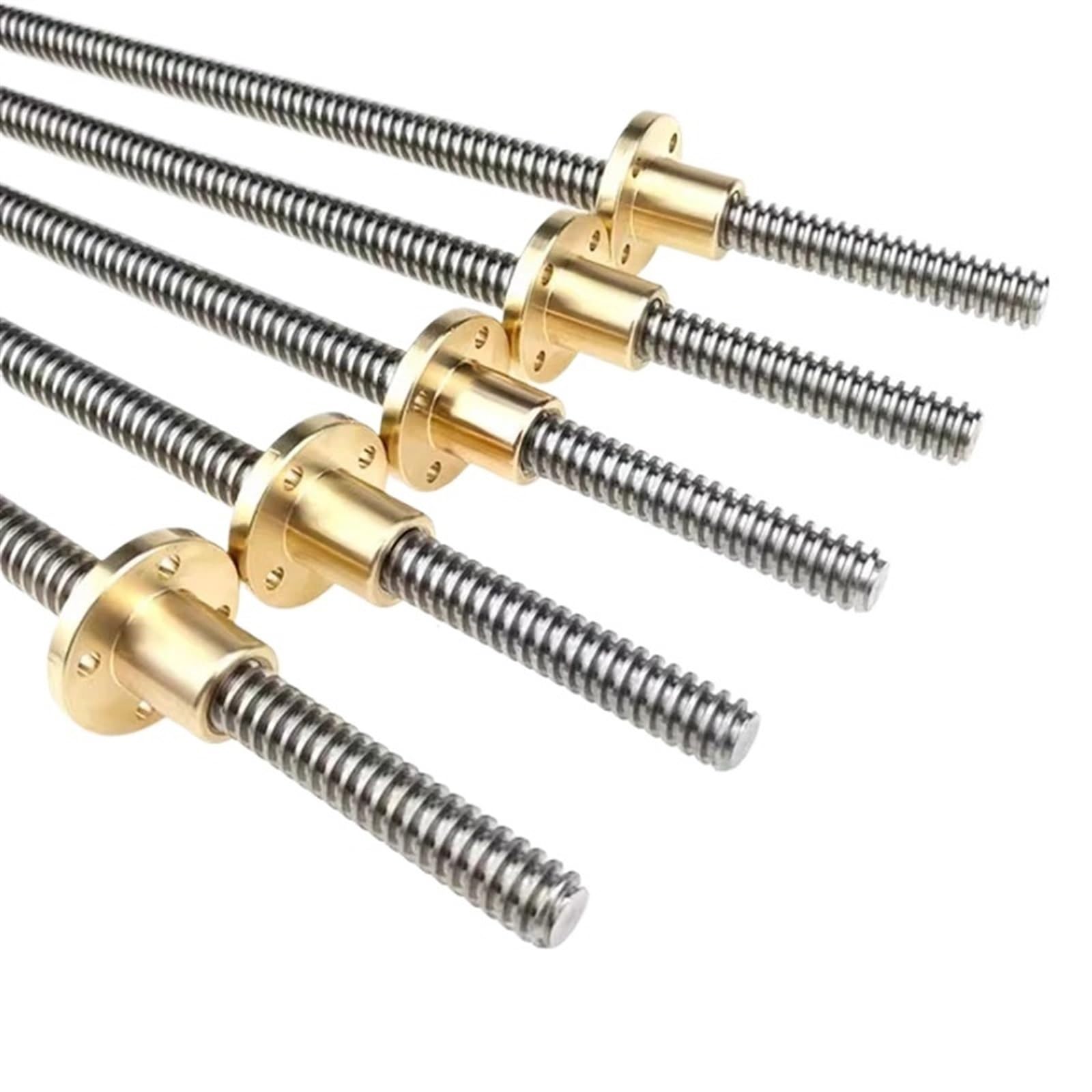 Metal Ball Screw nut 3D Printer T12 Lead Screw Length 100mm 200 300 400 450 500 600mm Picth 2mm Lead 14mm Trapezoidal Screw with Brass Nut(100mm)