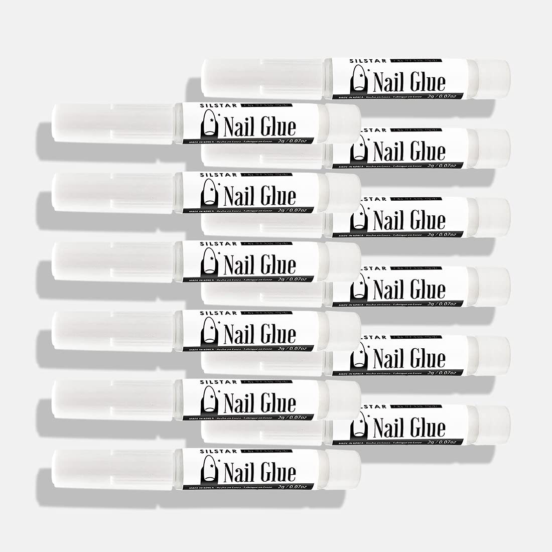 SILSTAR PROFESSIONAL Nagelkleber – 12 Stück, Starke Haftung, Made In Korea