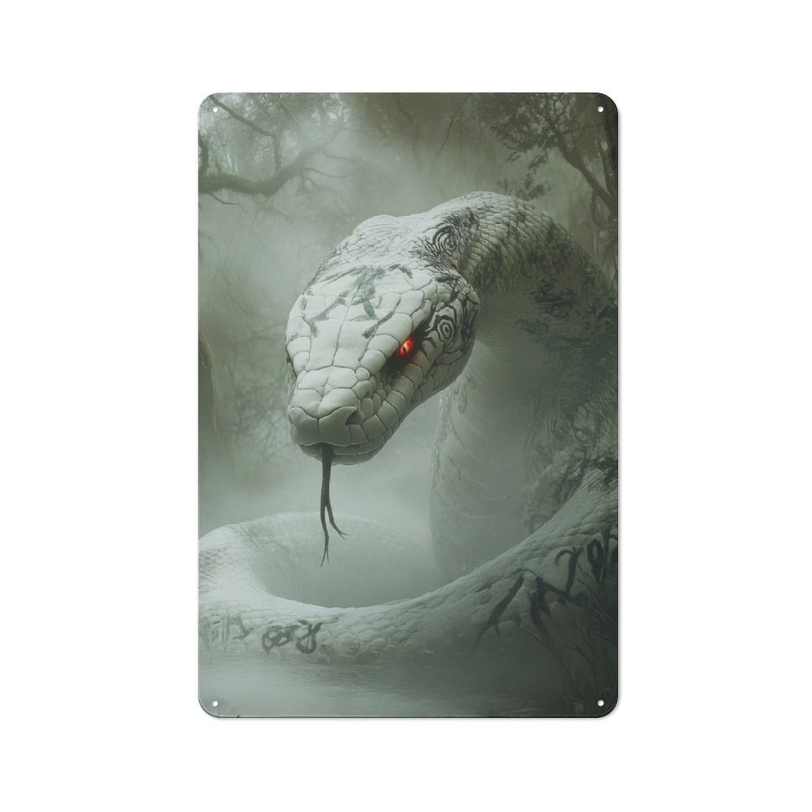 Junmoney White Cobra Monster Vintage Tin Sign 30X20cm With For Garage Wall, Suited To People Furnishing A Garage