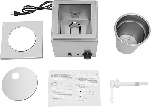 Miniatura 9 de Dispensador de queso Nacho de 1.06 galones, calentador de dulce de azúcar caliente de acero inoxidable con bomba, dispensador de dulce de azúcar