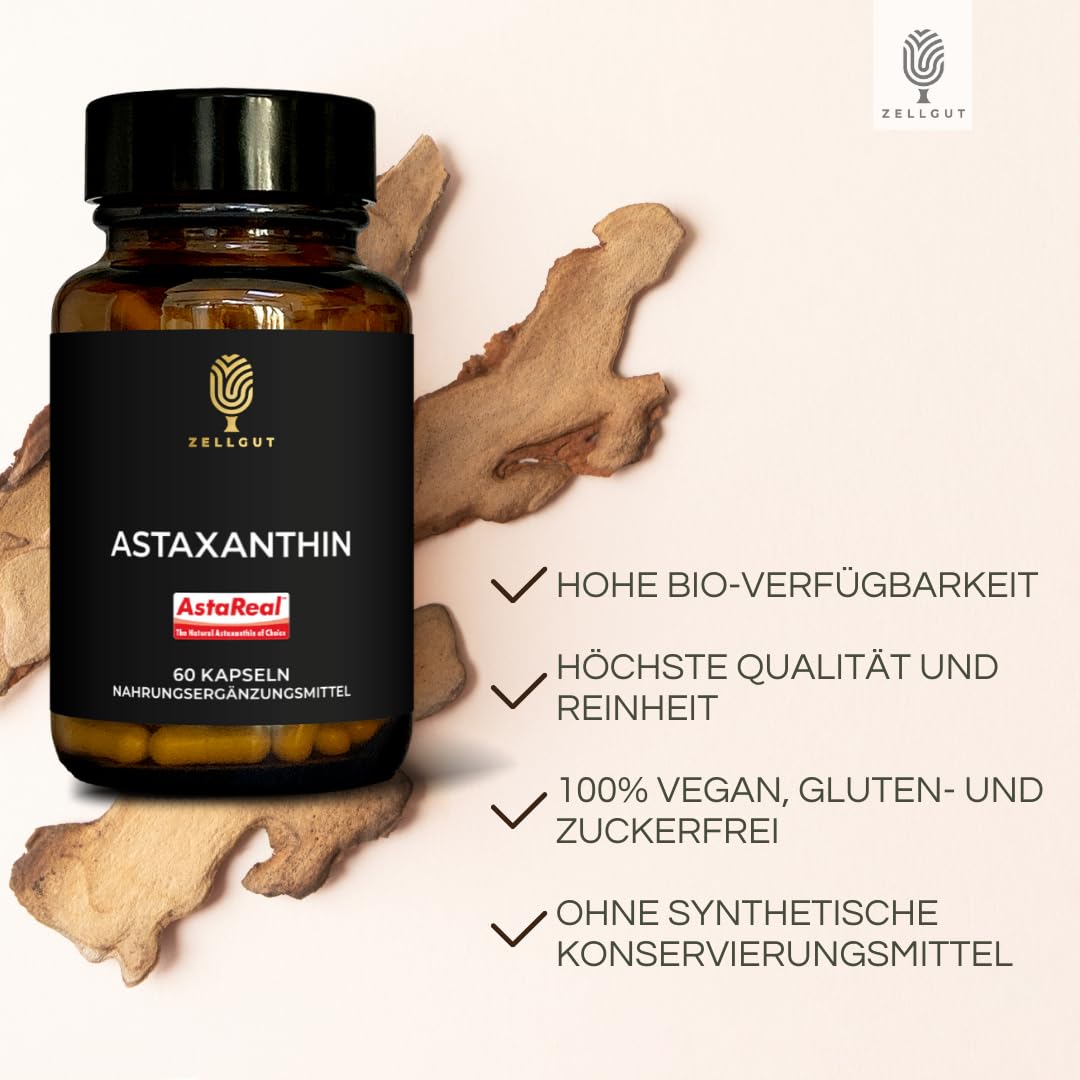 ASTAXANTHIN • mit geprüftem Markenrohstoff AstaReal® • optimale Bioverfügbarkeit • natürliches Antioxidans • 60 Kapseln