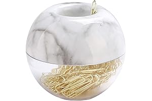 MultiBey Gold Paper Clips in Marble Magnetic Holder