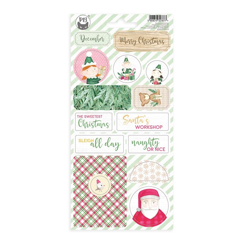 Santa's Workshop Chipboard Stickers 4.1