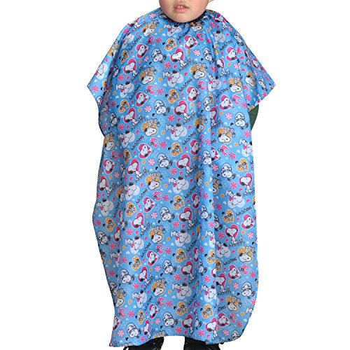Colorfulife Child Hair Cutting Waterproof Cape Wai Cloth Barber Kids Hair Styling Salon Camps & Hairdressing Wrap Children Cartoon Dalmatian Pattern Dog Capes Home Use Cape (Blue Dogs)