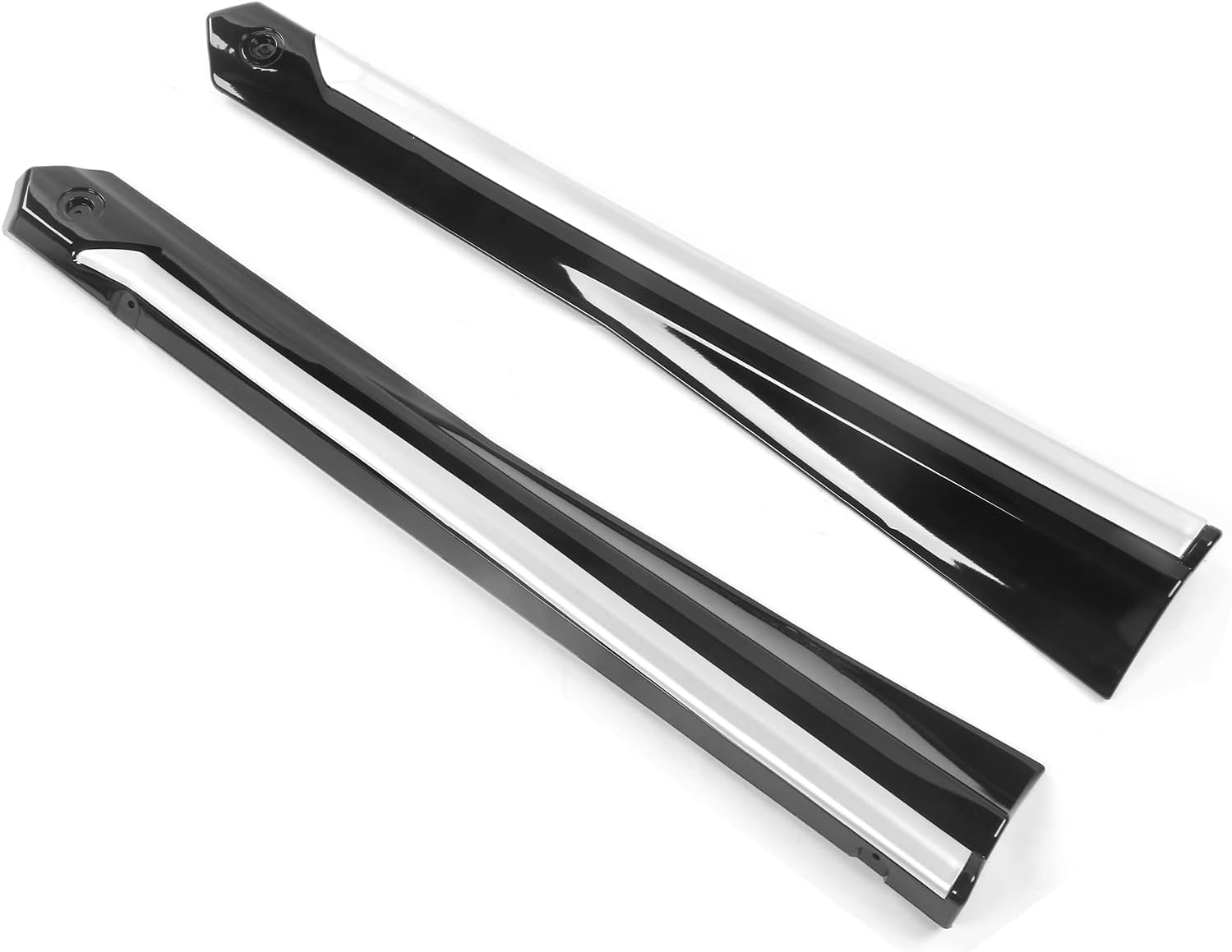 IKON MOTORSPORTS, Side Skirts Compatible with 2018-2022 Honda Accord Sedan 4-Door, Gloss Black PP Side Skirts Extension Line with Electroplating Strip 4PCS, 2019 2020 2021