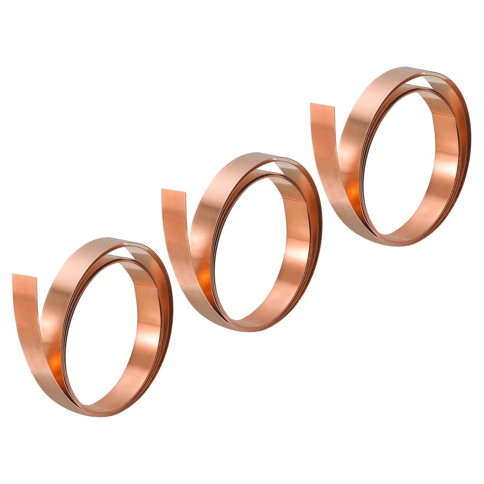uxcell Copper Sheet Roll, Metal Foil Plate 1000mm x 10mm x 0.5mm 3pcs