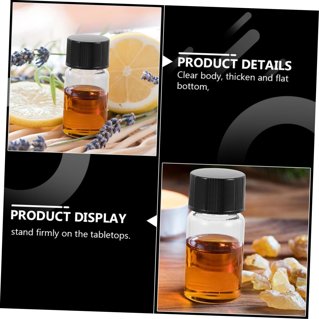 Gogogmee Essential Oil Vial Glass Sampling Bottles with Caps Reagent Vials for Perfumery