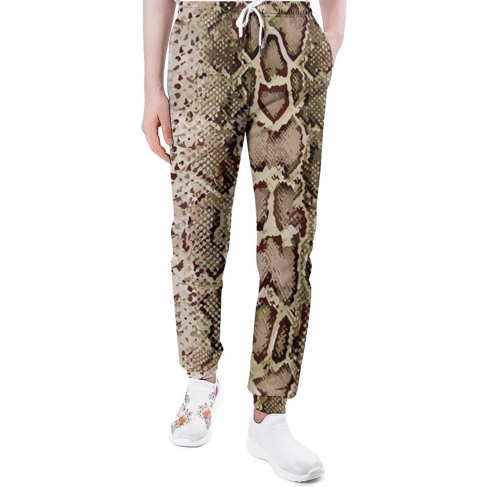 Yaxinduobao Snake Skin Python Pattern Men's Jogger Sweatpants with Pockets Athletic Lounge Pants for Workout Running