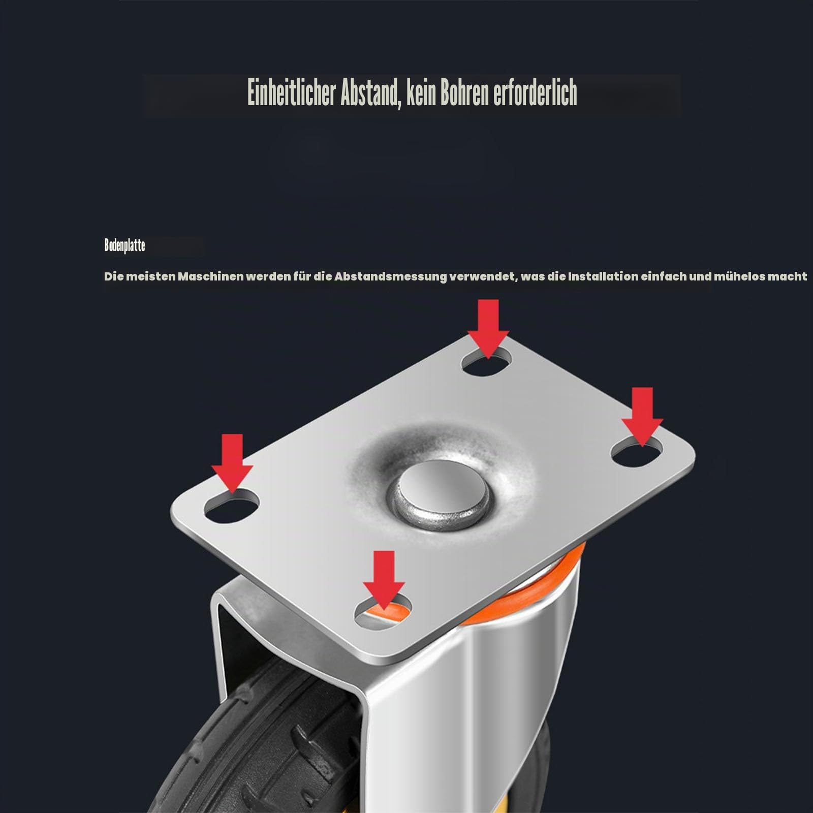 4" Rollen Räder mit Sicherheits-Doppelverriegelung, Satz von 4, Heavy Duty, Max Load 2000LBS, für Warenkorb, Möbel, Werkbank (schwarz, 10cm/4", 2Pcs Festes Rad+2Pcs Verriegelung Swivel)