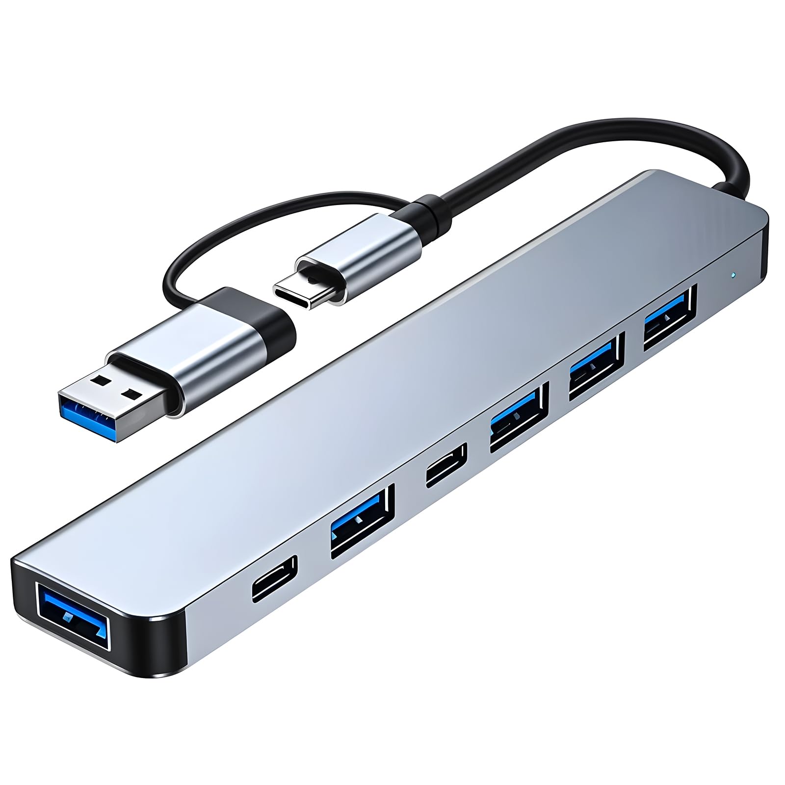 Yasoku USBハブ 7-in-1 Type-C 拡張ドック usb-c hub 多機能PC拡張 5Gbps 高速転送 Mac Pro、Chromebook、iPad Pro、Galaxy S10/S9/S8 Plusなど対応 在宅・外出先リモートワークに最適