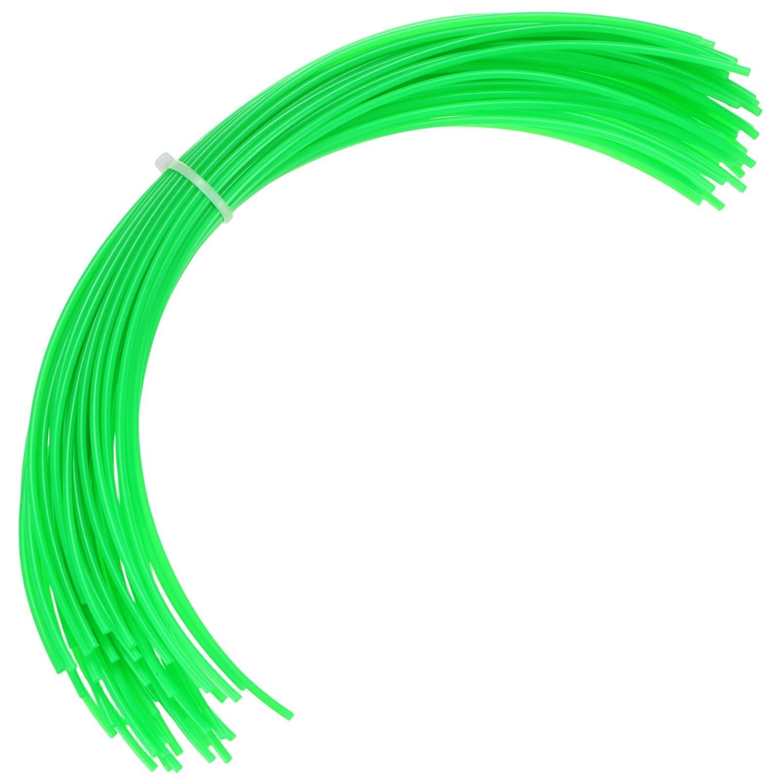 M METERXITY 150-Pack Pre-Cut Trimmer Line, 0.095 Inch x 12 Inch Round Nylon String, Replacement Line for Trimming Grasses and Weeds [Green]
