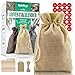 Produktbild RainRose Adventskalender zum Befüllen, 24 Geschenksäckchen, 1-24 Adventskalender Zahlen Aufkleber, Adventskalender 2020, Stoffbeutel für DIY Handwerk(Beige)