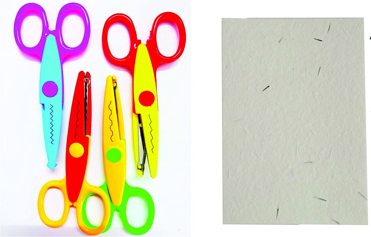 natureCARTT™ MultiDesign Multipurpose Paper Cutting Scissors Set of 4 Colourful Stainless