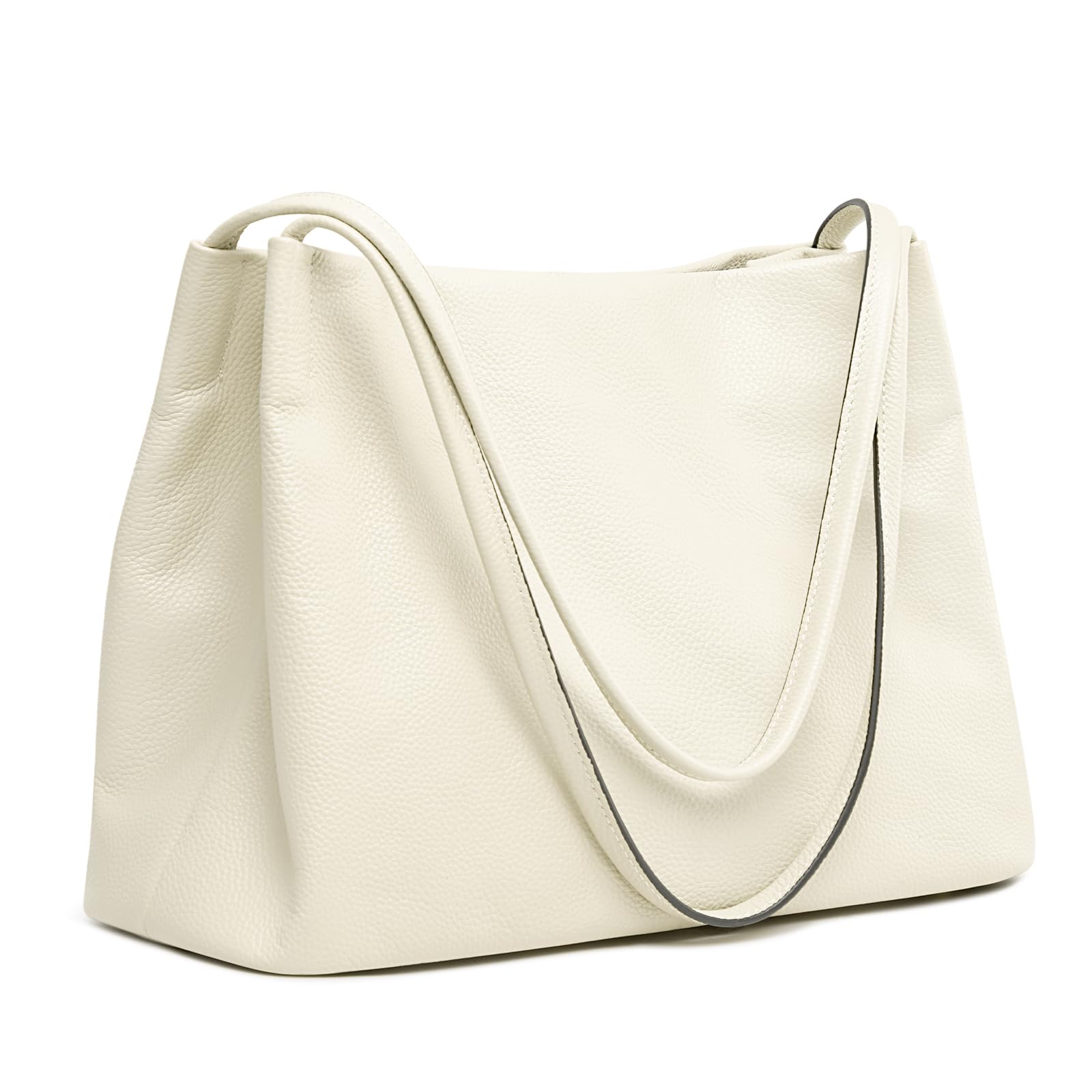 Kattee Soft Women Genuine Leather Tote Hobo Shoulder Bag Purse Handbag Satchel with Top Magnetic Snap Closure Medium