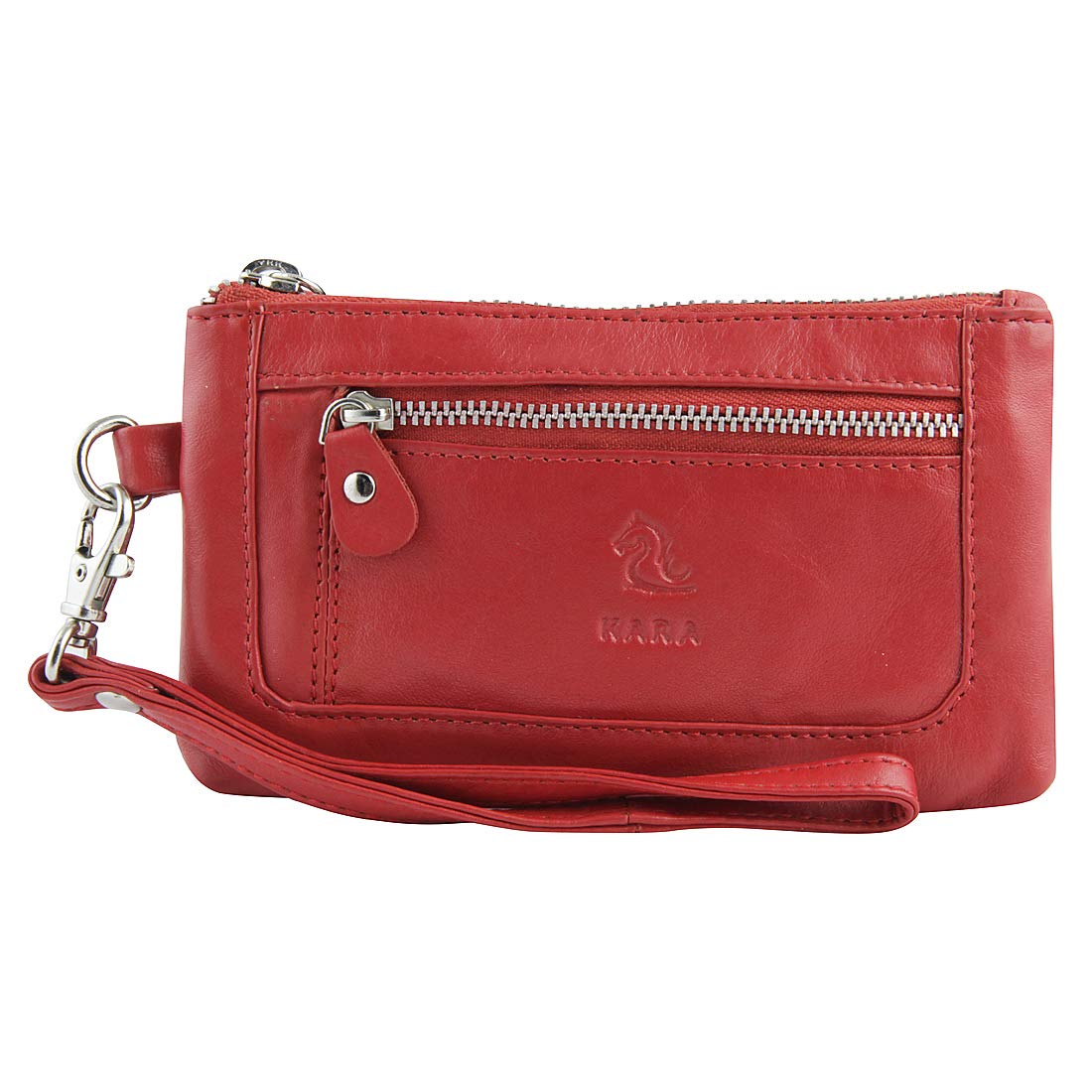 Red Genuine Leather Wallet for Women - Zipper Hand Purse for Ladies - Clutch for Women-image-17
