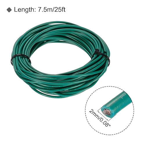 Miniatura 2 de MECCANIXITY Cable trenzado de PVC verde 18 AWG, 24.6 ft25 pies, 300 V, cobre estañado, UL1007, compatible con varios dispositivos
