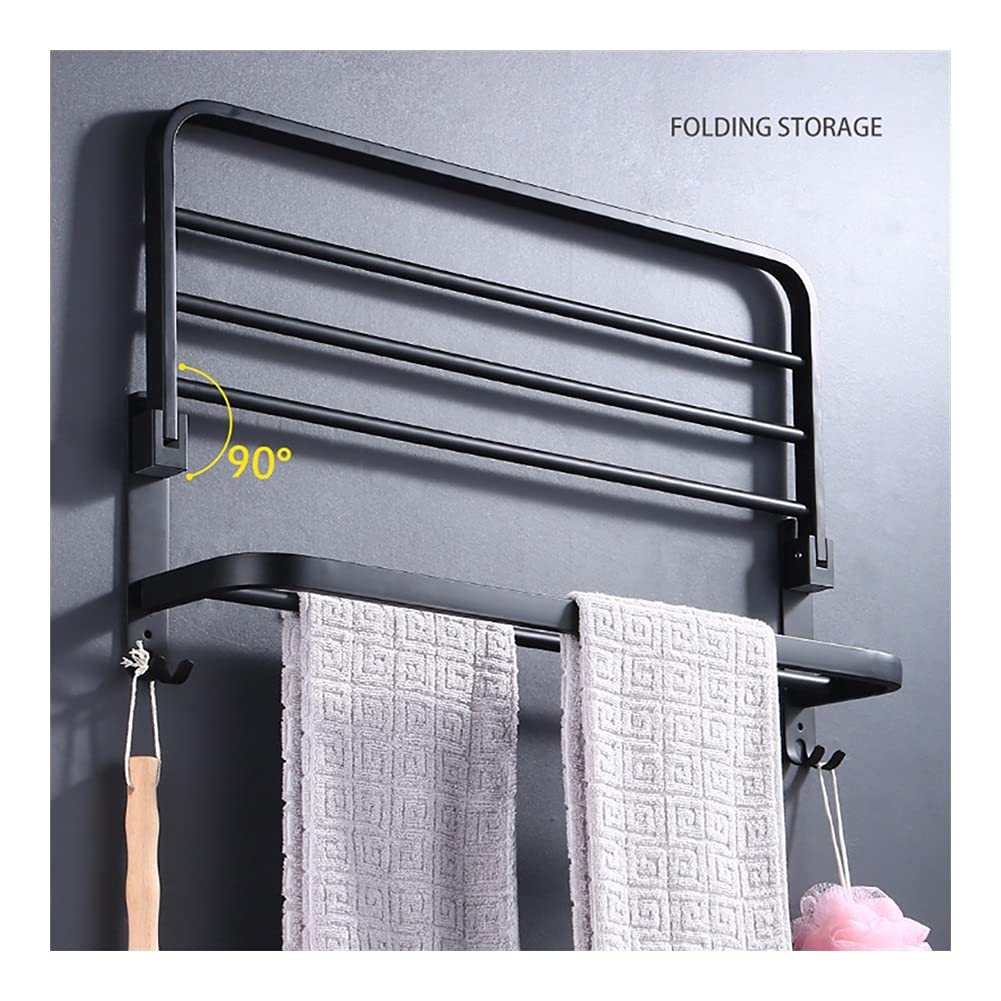 ISCBAFYX Toalleros, toallero de baño, toallero montado en la Pared, Gancho perforador, toallero Plegable para Pared, Accesorios de baño, Percha para Ropa, Estante de Ducha de almacenamiento/40 cm/a