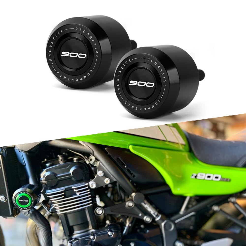 Modeer Kompatibel mit Z900 Z900RS 2017-2023 (NICHT für 2024) Motorradrahmen Antikollisions-Fallschutz Slider Crash z900 z 900rs Zubehör (Schwarz)