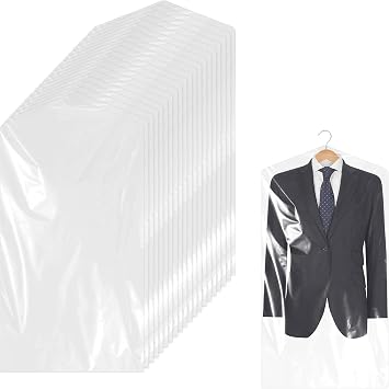 20Pcs Plastic Clothes Covers Garment Bags for Hanging Clothes,35.4x 23.6inch Suit Cover,Sheer Dry Cleaning Bags Dust-proof Clothes Covers for Skirt Coat Suit Jacket 20