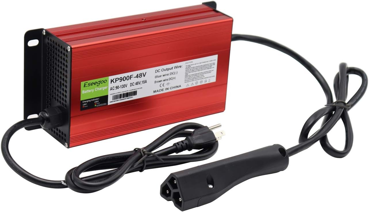 15 AMP Compatible with EZGO RXV & TXT Battery Charger for 48 Volt Golf Carts with RXV Plug/ 3 Pin Triangle Style Plug image 2