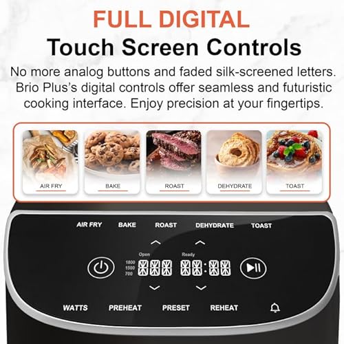 Nuwave 8QT BRIO PLUS BLACK Brio Air Fryer Plus Black, Digital Led Touch Screen With Cool White Display thumb #2