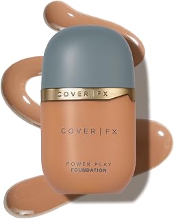 COVER FX Power Play Foundation - Shade T1 - Buildable Full Coverage - Waterproof Sweat-Proof Transfer-Proof - Natural Matte Finish - All Skin Types