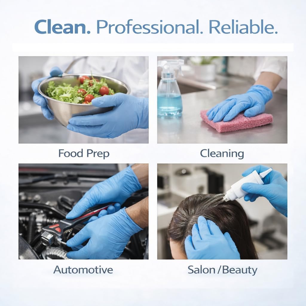 Crown Plastic & Paper 3.5Mil Nitrile Gloves for Daily Protection Disposable Gloves - Comfortable Fit for Handling - 1000/Case